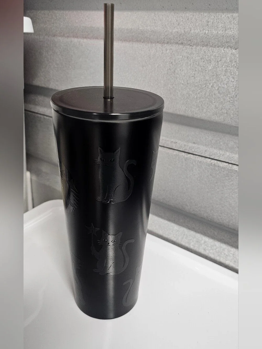Starbucks 2026 Black Cat Stainless Glow In The Dark Steel Cold Cup NWT